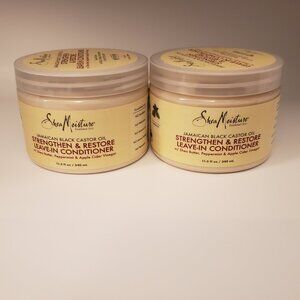2 SheaMoisture Jamaican Black Castor Oil Strengthen Leave-In Conditioner 11.5oz